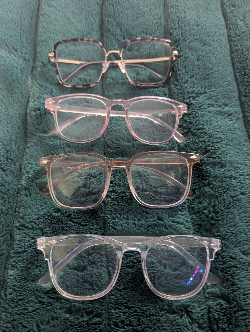 Lot of 4 Fashion Eye Glasses - Non-Prescription Clear Lenses